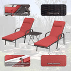 Set chaise lounge da esterno Kullavik in 3 pezzi
