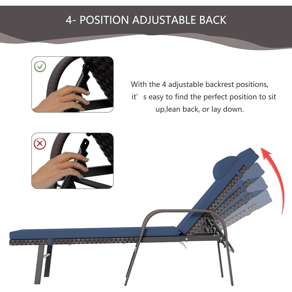 Set chaise lounge da esterno Kullavik in 3 pezzi