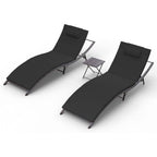 Set chaise lounge da esterno Kullavik in 3 pezzi