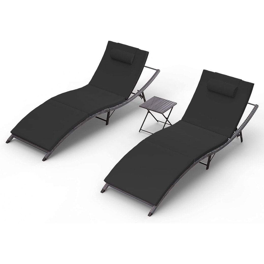 Set chaise lounge da esterno Kullavik in 3 pezzi