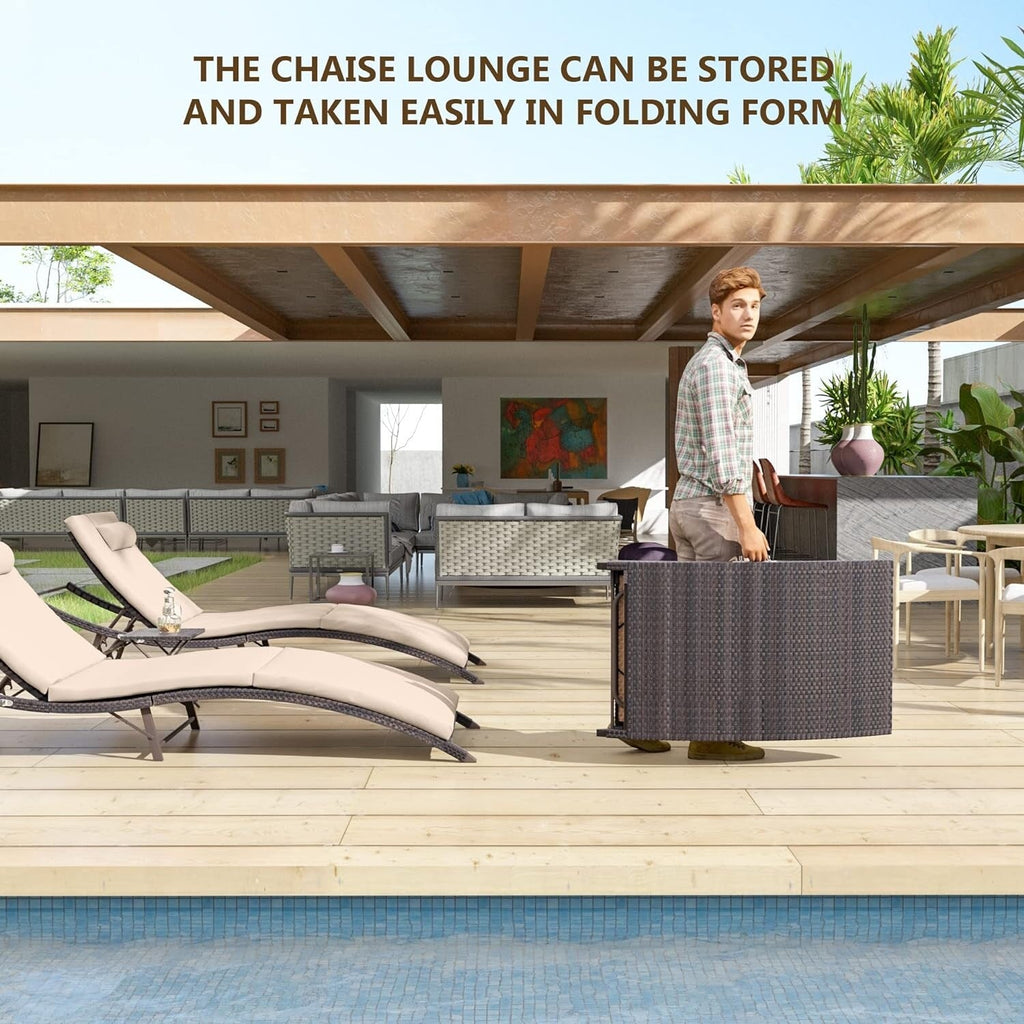 Set chaise lounge da esterno Kullavik in 3 pezzi