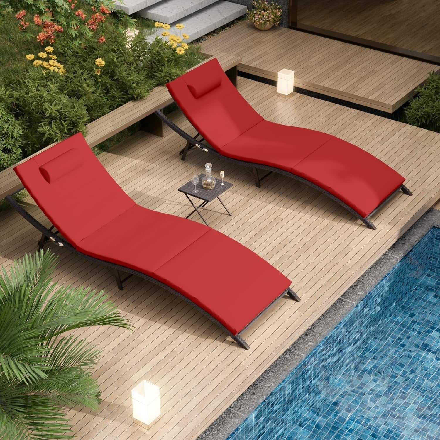 Set chaise lounge da esterno Kullavik in 3 pezzi