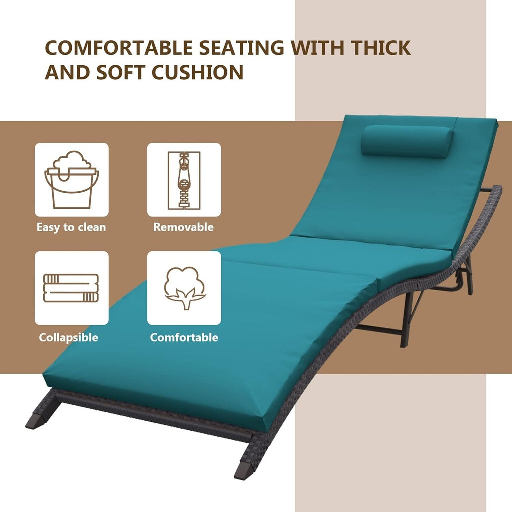 Set chaise lounge da esterno Kullavik in 3 pezzi