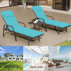 Set chaise lounge da esterno Kullavik in 3 pezzi