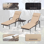 Set chaise lounge da esterno Kullavik in 3 pezzi