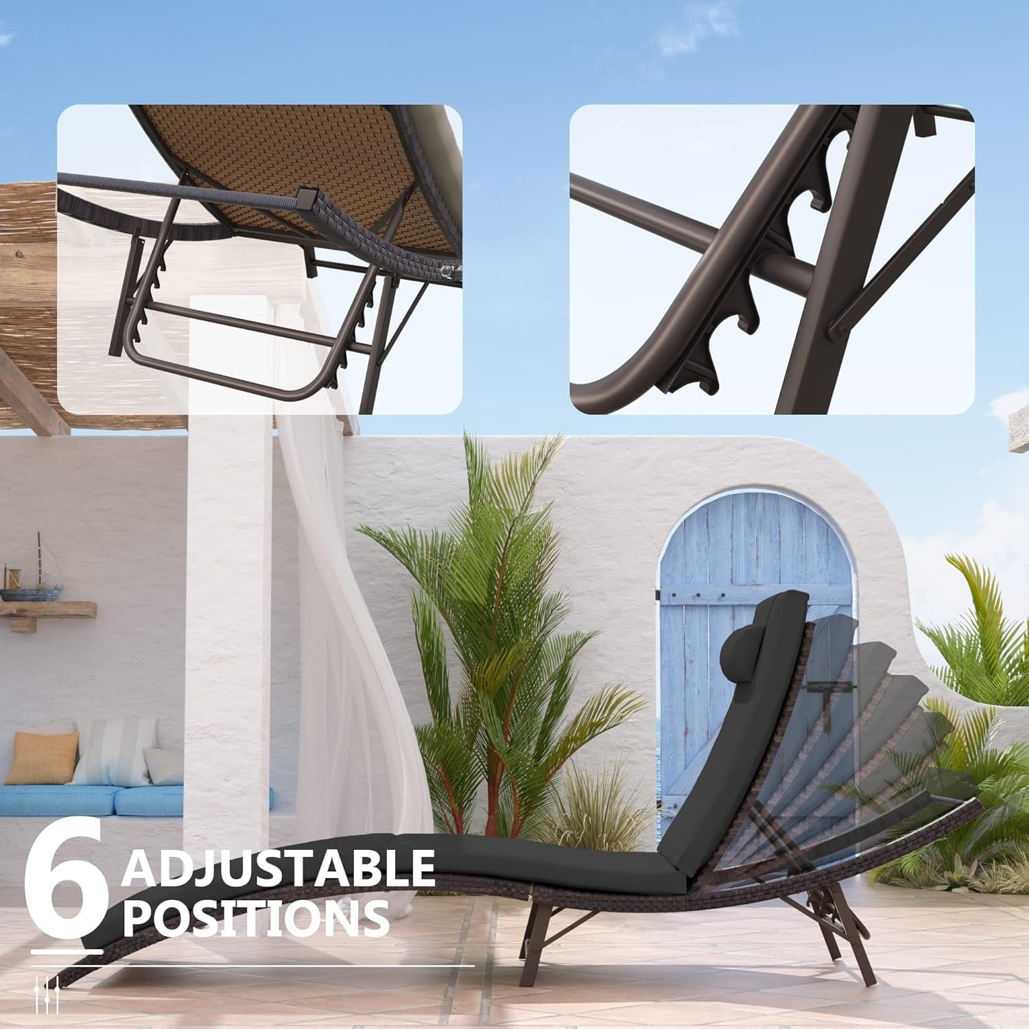 Set chaise lounge da esterno Kullavik in 3 pezzi