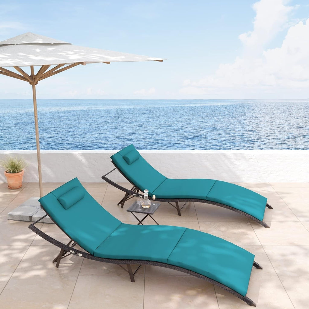 Set chaise lounge da esterno Kullavik in 3 pezzi
