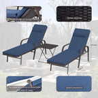 Set chaise lounge da esterno Kullavik in 3 pezzi