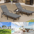 Set chaise lounge da esterno Kullavik in 3 pezzi