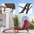 Set chaise lounge da esterno Kullavik in 3 pezzi