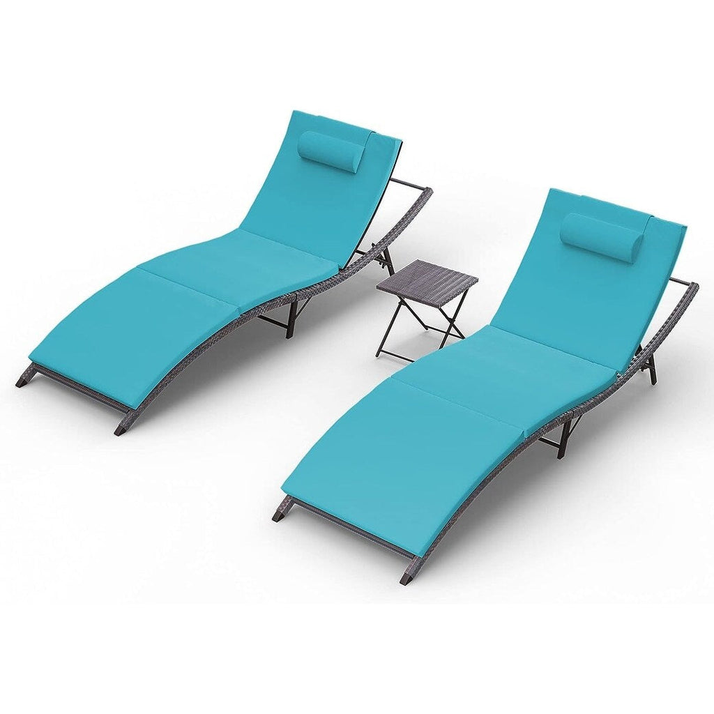 Set chaise lounge da esterno Kullavik in 3 pezzi