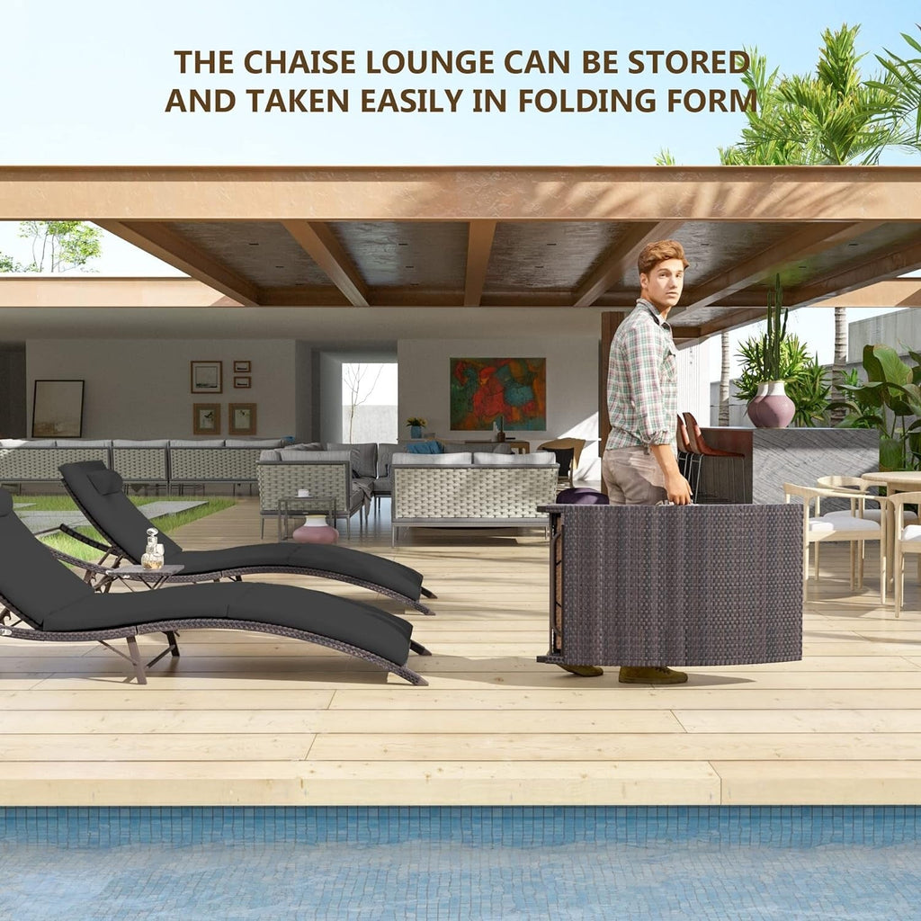 Set chaise lounge da esterno Kullavik in 3 pezzi