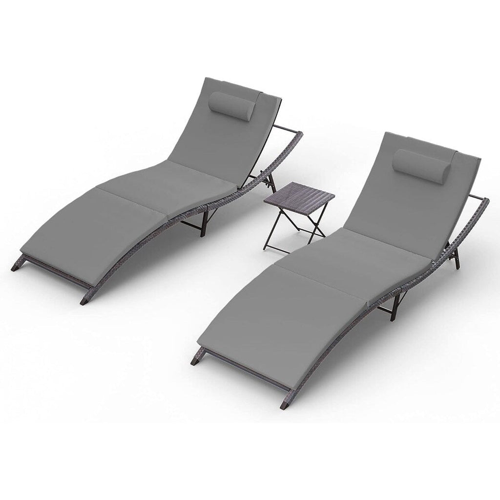 Set chaise lounge da esterno Kullavik in 3 pezzi