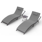 Set chaise lounge da esterno Kullavik in 3 pezzi