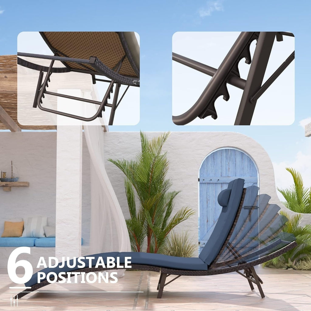 Set chaise lounge da esterno Kullavik in 3 pezzi