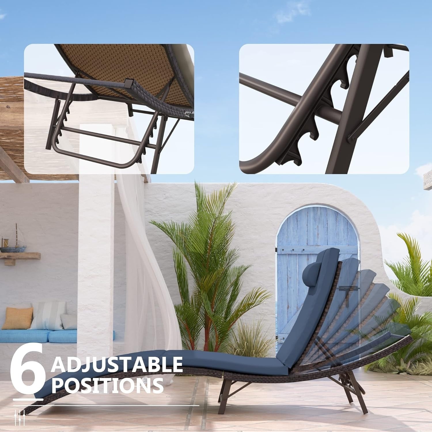 Set chaise lounge da esterno Kullavik in 3 pezzi