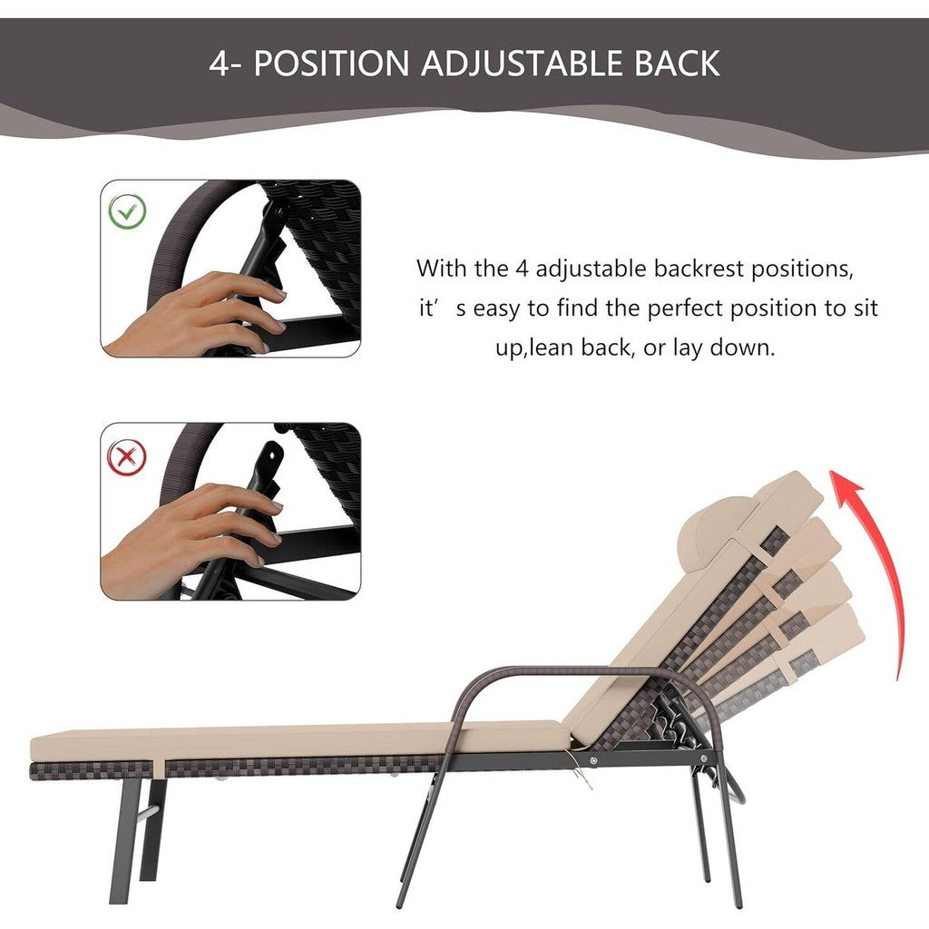 Set chaise lounge da esterno Kullavik in 3 pezzi
