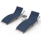 Set chaise lounge da esterno Kullavik in 3 pezzi
