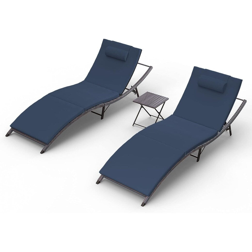 Set chaise lounge da esterno Kullavik in 3 pezzi