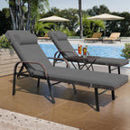 Set chaise lounge da esterno Kullavik in 3 pezzi