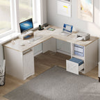 Scrivania da gioco a forma di L Moasis da 59 pollici, scrivania angolare per computer con supporto per monitor