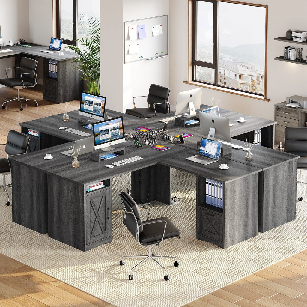 Scrivania da gioco a forma di L Moasis da 59 pollici, scrivania angolare per computer con supporto per monitor