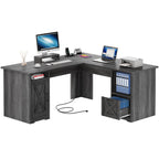 Scrivania da gioco a forma di L Moasis da 59 pollici, scrivania angolare per computer con supporto per monitor