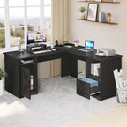 Scrivania da gioco a forma di L Moasis da 59 pollici, scrivania angolare per computer con supporto per monitor