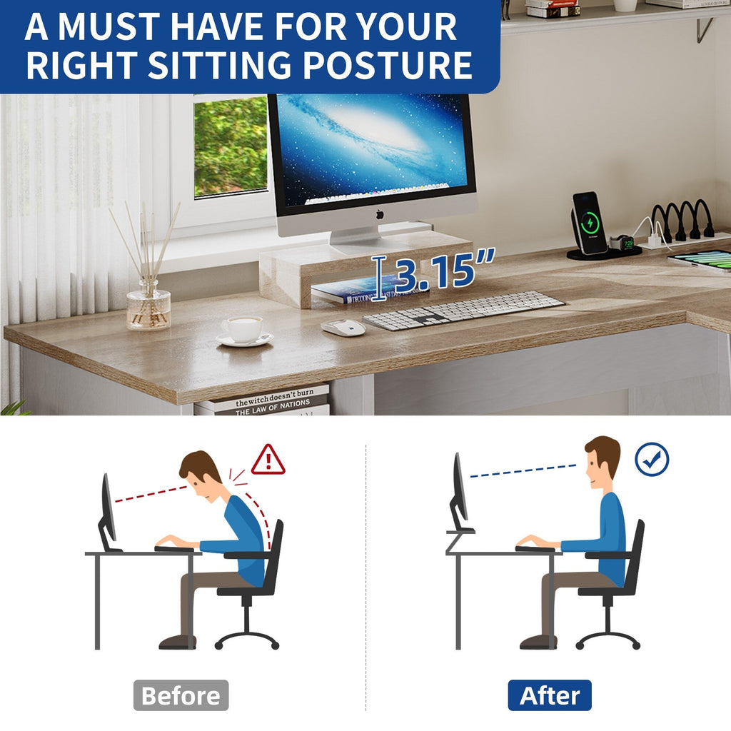 Scrivania da gioco a forma di L Moasis da 59 pollici, scrivania angolare per computer con supporto per monitor