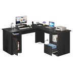Scrivania da gioco a forma di L Moasis da 59 pollici, scrivania angolare per computer con supporto per monitor
