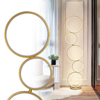 Lampada da terra moderna a LED dimmerabile, lampada da terra angolare luminosa a 3 vie con 5 anelli per soggiorno