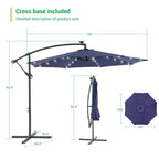 LIVOOSUN ombrellone da giardino a LED da 10 piedi con base a croce