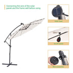 LIVOOSUN ombrellone da giardino a LED da 10 piedi con base a croce