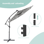 LIVOOSUN ombrellone da giardino a LED da 10 piedi con base a croce