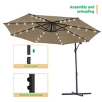 LIVOOSUN ombrellone da giardino a LED da 10 piedi con base a croce