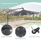 LIVOOSUN ombrellone da giardino a LED da 10 piedi con base a croce