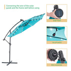 LIVOOSUN ombrellone da giardino a LED da 10 piedi con base a croce
