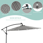 LIVOOSUN ombrellone da giardino a LED da 10 piedi con base a croce