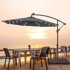 LIVOOSUN ombrellone da giardino a LED da 10 piedi con base a croce