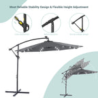 LIVOOSUN ombrellone da giardino a LED da 10 piedi con base a croce