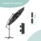 LIVOOSUN ombrellone da giardino a LED da 10 piedi con base a croce
