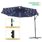 LIVOOSUN ombrellone da giardino a LED da 10 piedi con base a croce