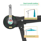 LIVOOSUN ombrellone da giardino a LED da 10 piedi con base a croce