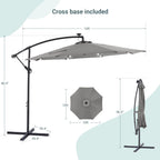 LIVOOSUN ombrellone da giardino a LED da 10 piedi con base a croce