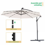 LIVOOSUN ombrellone da giardino a LED da 10 piedi con base a croce