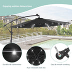 LIVOOSUN ombrellone da giardino a LED da 10 piedi con base a croce