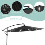 LIVOOSUN ombrellone da giardino a LED da 10 piedi con base a croce