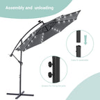 LIVOOSUN ombrellone da giardino a LED da 10 piedi con base a croce