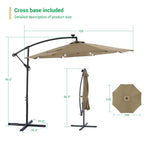 LIVOOSUN ombrellone da giardino a LED da 10 piedi con base a croce