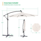 LIVOOSUN ombrellone da giardino a LED da 10 piedi con base a croce